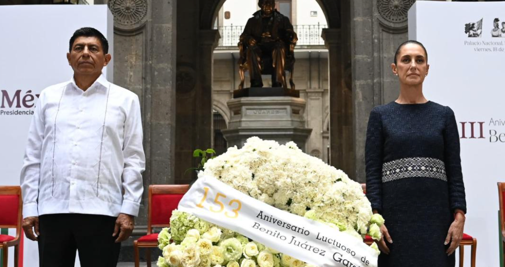 Presidenta Sheinbaum encabeza conmemoración del 153 Aniversario luctuoso de Benito Juárez